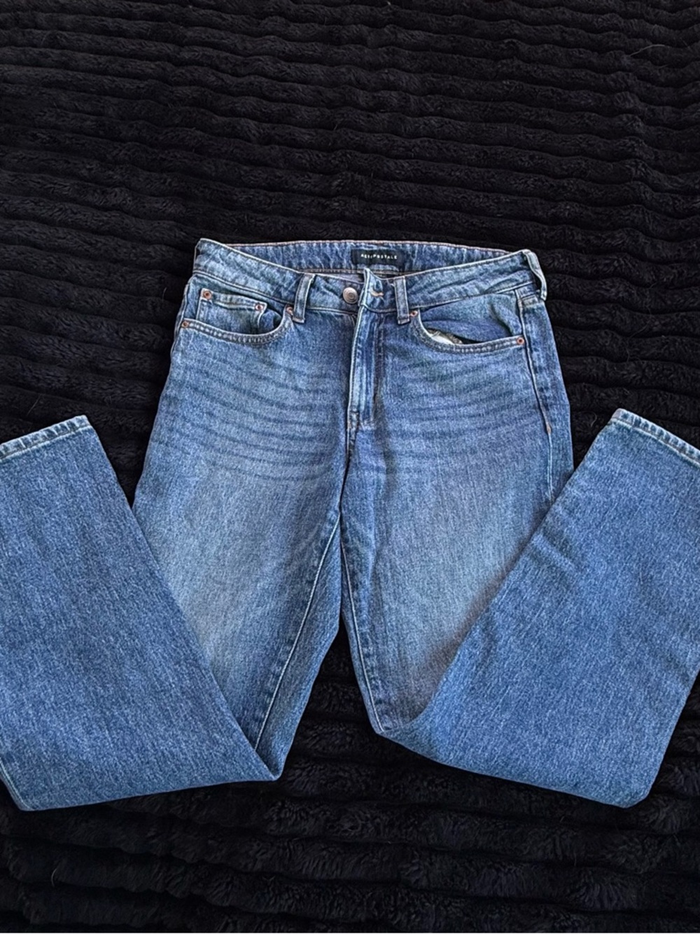 Blue Denim Jeans - Mid Rise Ankle Straight
